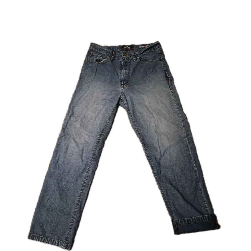 VTG McCoy Selvedge Size 33/30 (32/30) 100% Cotton Jeans Heavy Fade Flaw READ